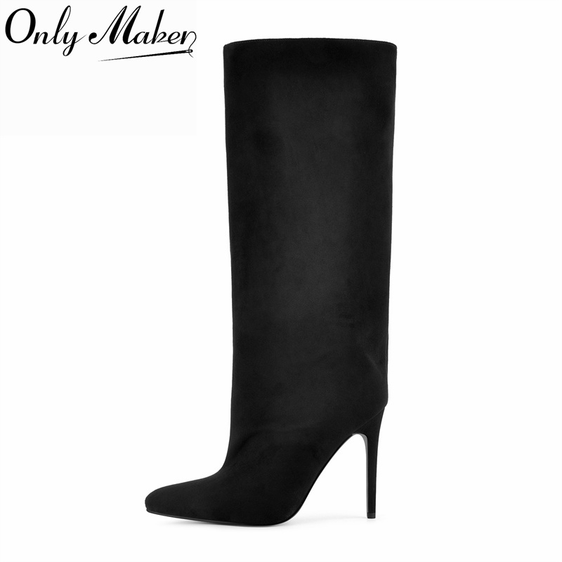 Women'S Shoes X Wide - Onlymaker Sepatu Bot Setinggi Lutut Suede