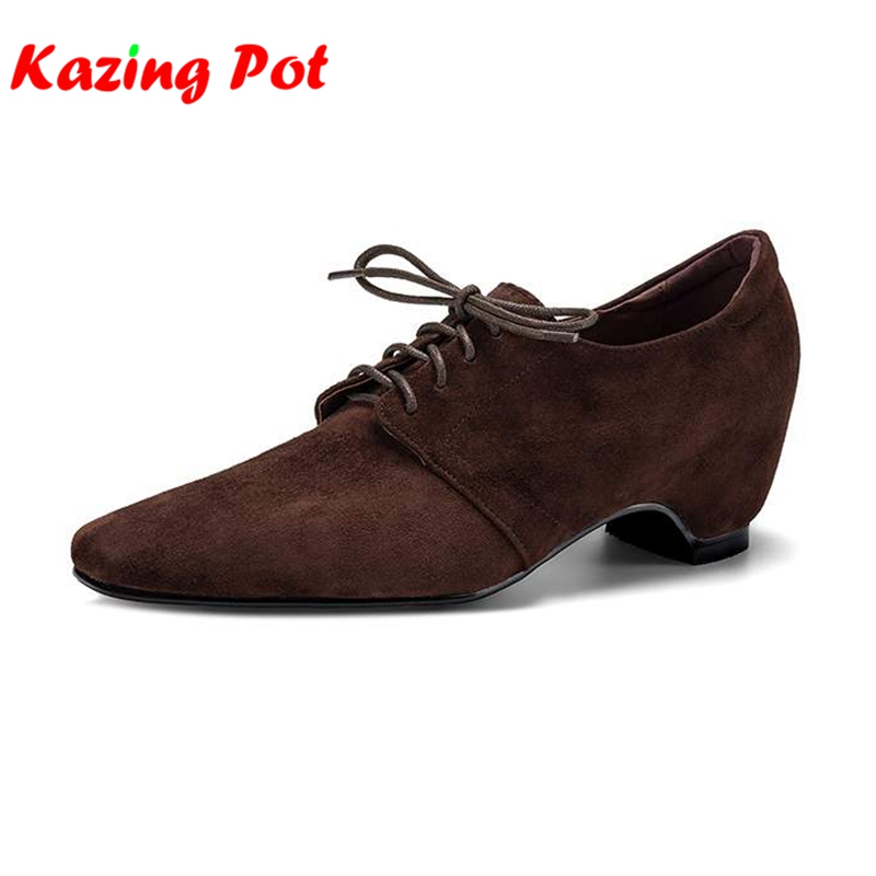 Kids Shoes Women - Krazing Pot Sheep Suede Square Toe