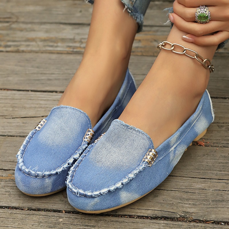Loafer Flat Women - Sepatu Loafer Kasual Nyaman Warna Biru