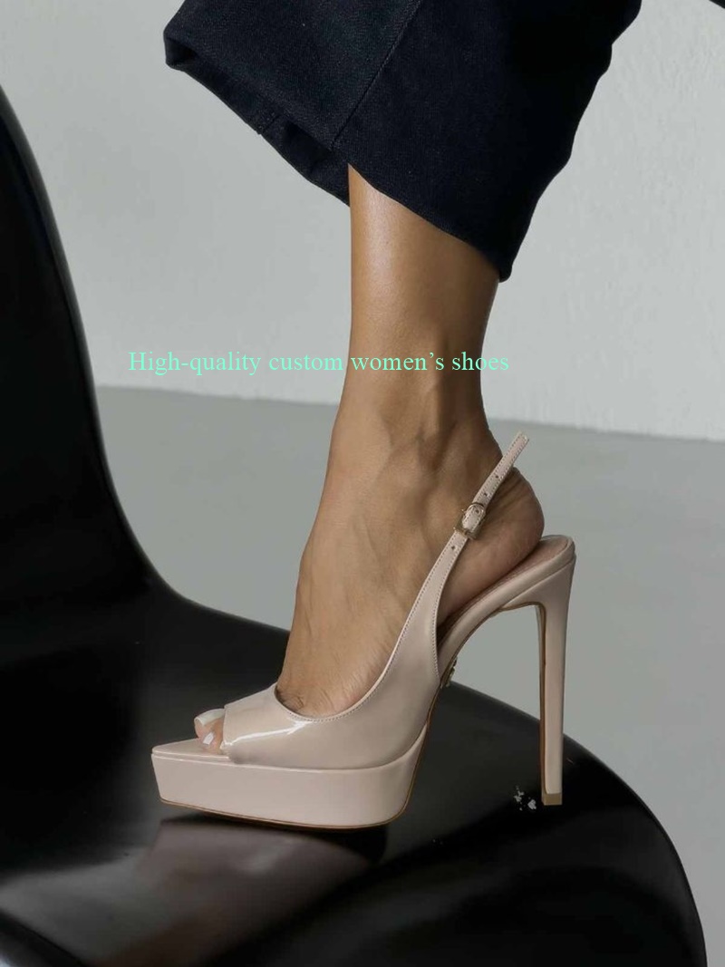 Women Shoes Logo - Sepatu Pernikahan Hak Stiletto Sol Platform