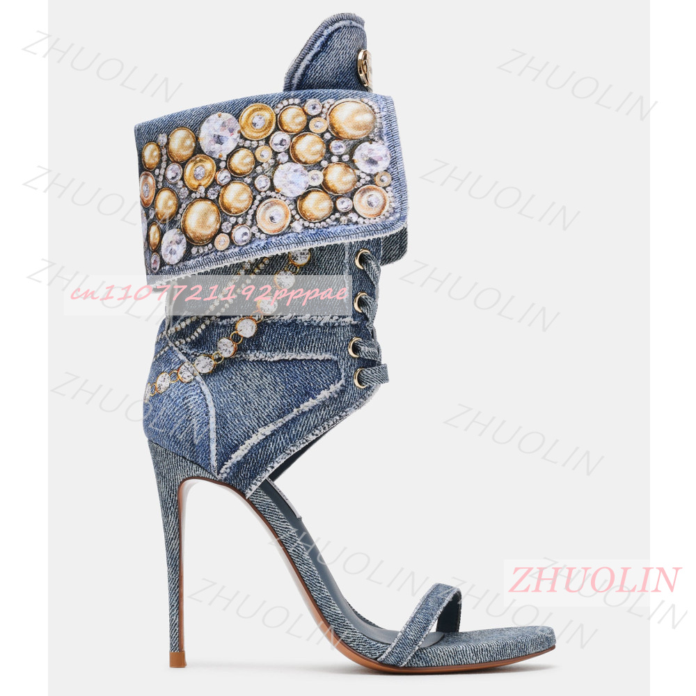 Sandal Wanita Denim Biru Berhi - Women Shoes Us To Eu ulasan dan harga