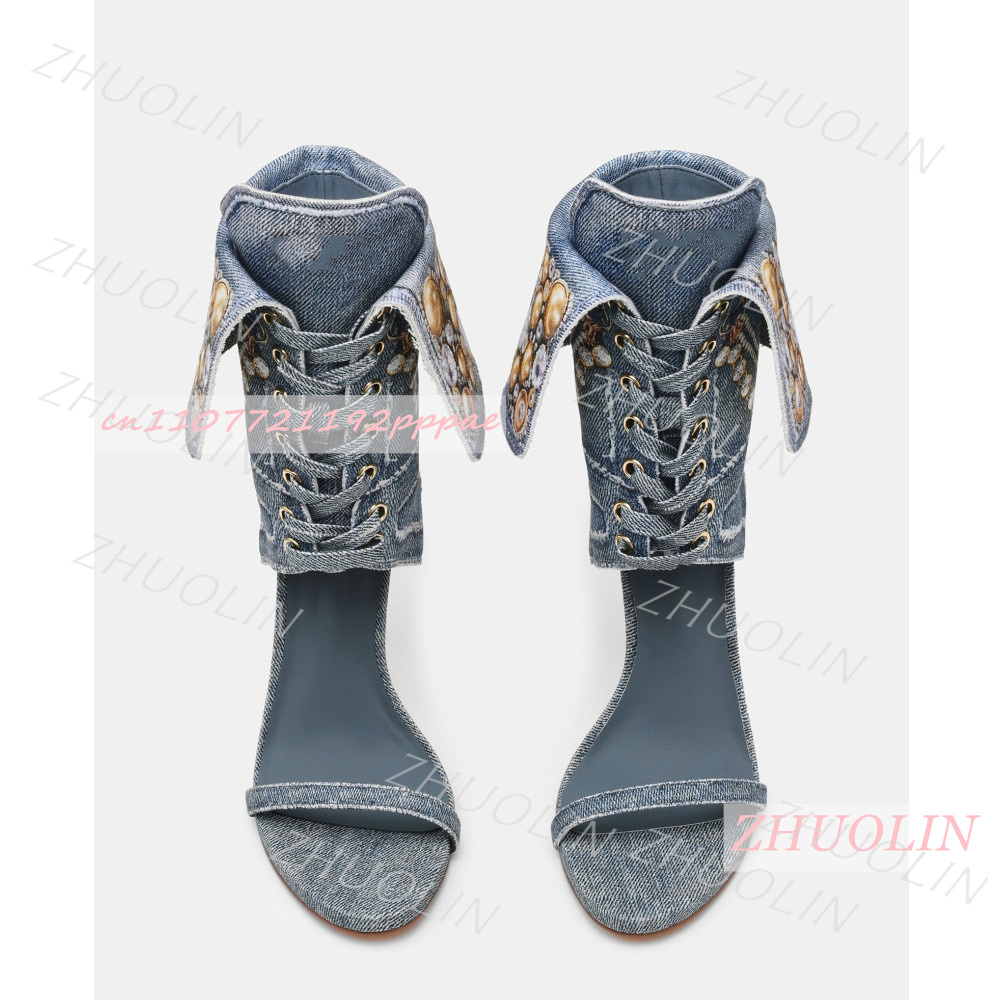 Sandal Wanita Denim Biru Berhi - Women Shoes Us To Eu ulasan dan harga