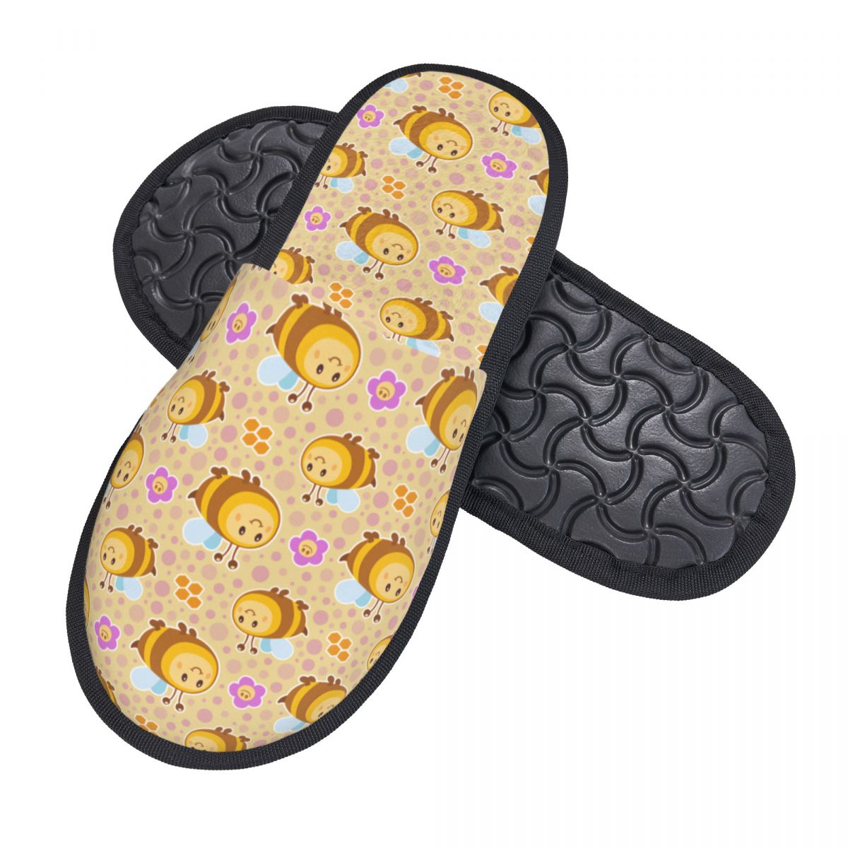 Sandal Rumah Motif Bunga Lebah - Fluffy Fur Slipper ulasan dan harga