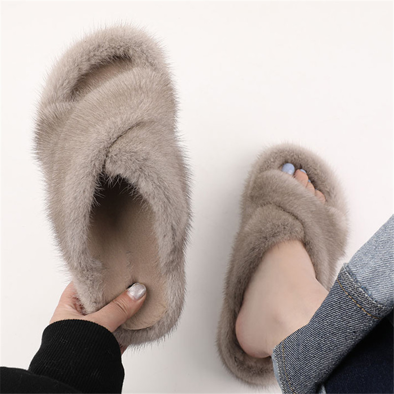 Sandal Bulu Mink untuk Wanita, - Fluffy Fur Slipper ulasan dan harga