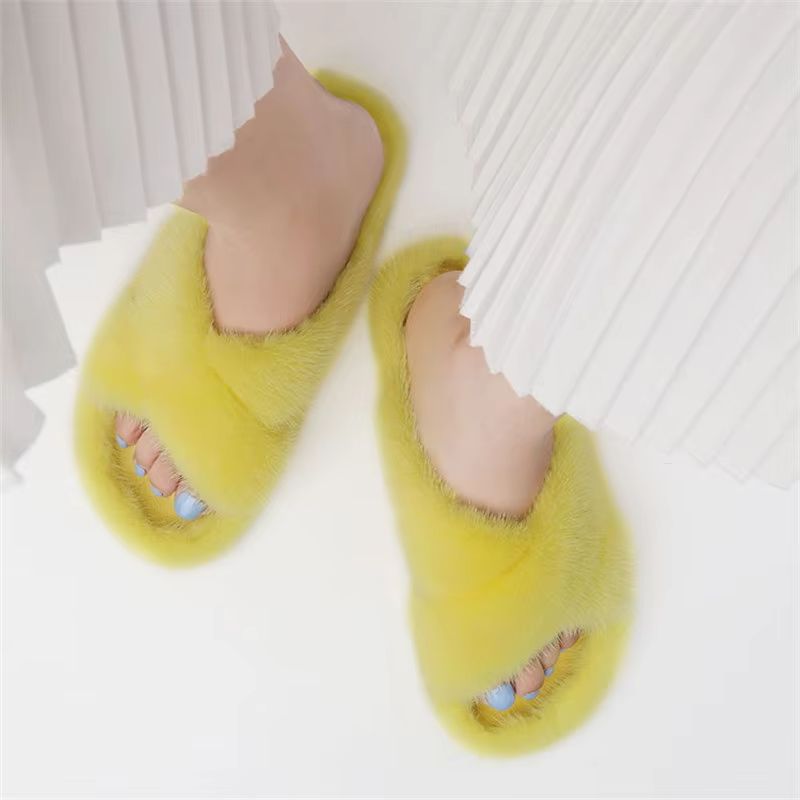 Sandal Bulu Mink untuk Wanita, - Fluffy Fur Slipper ulasan dan harga